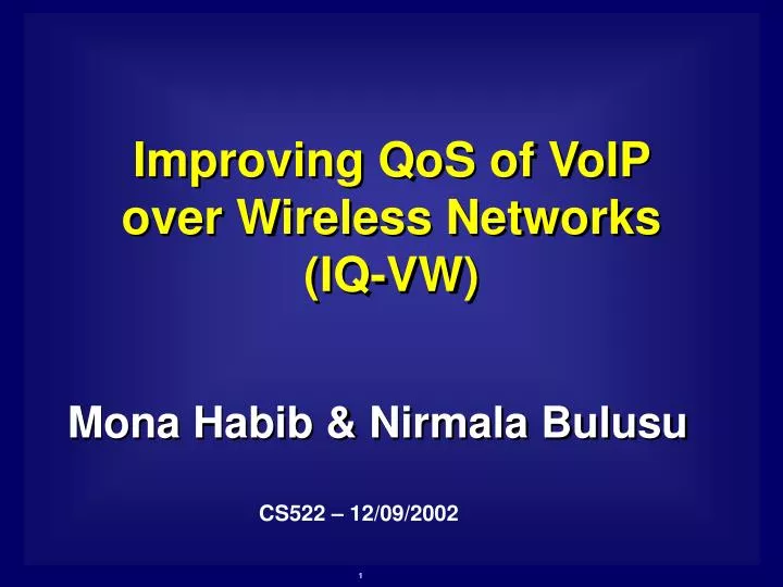 improving qos of voip over wireless networks iq vw