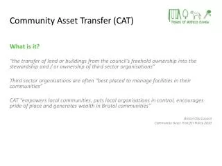 Community Asset Transfer (CAT)