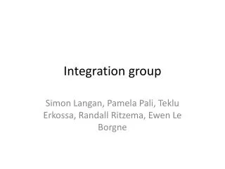 Integration group