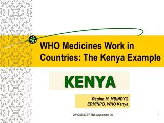 WHO Medicines Work in Countries: The Kenya Example