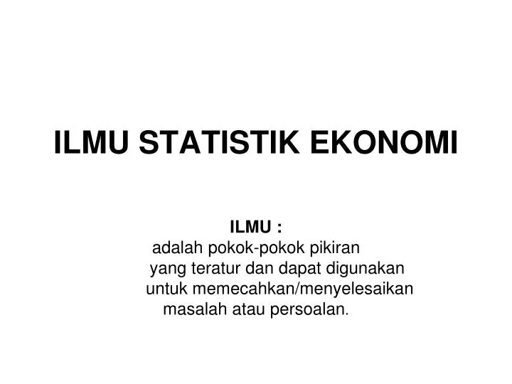 ilmu statistik ekonomi