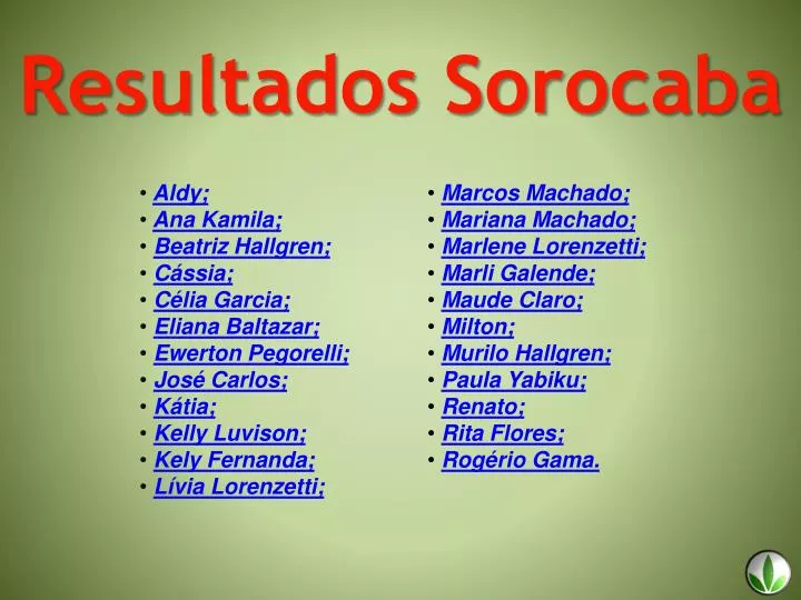 resultados sorocaba