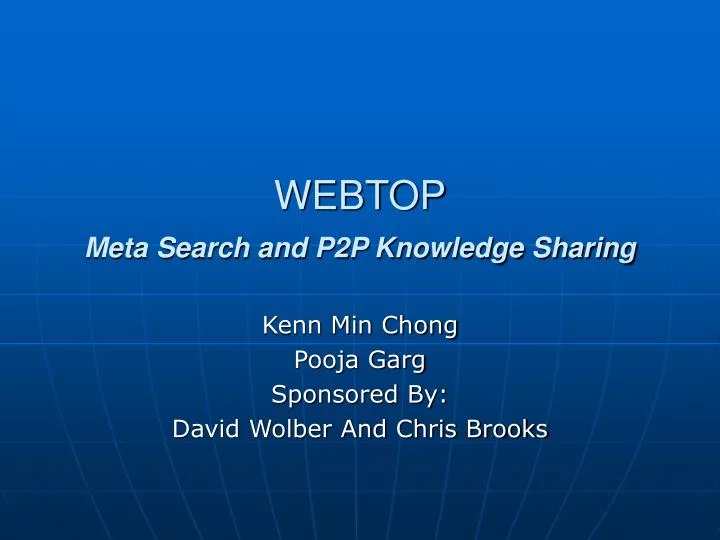 webtop meta search and p2p knowledge sharing