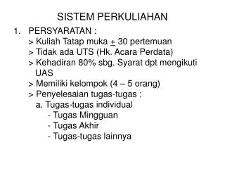 sistem perkuliahan