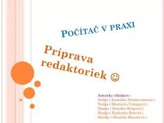 po ta v praxi