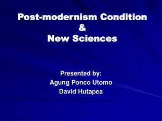post modernism condition new sciences