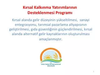 k rsal kalk nma yat r mlar n n desteklenmesi program