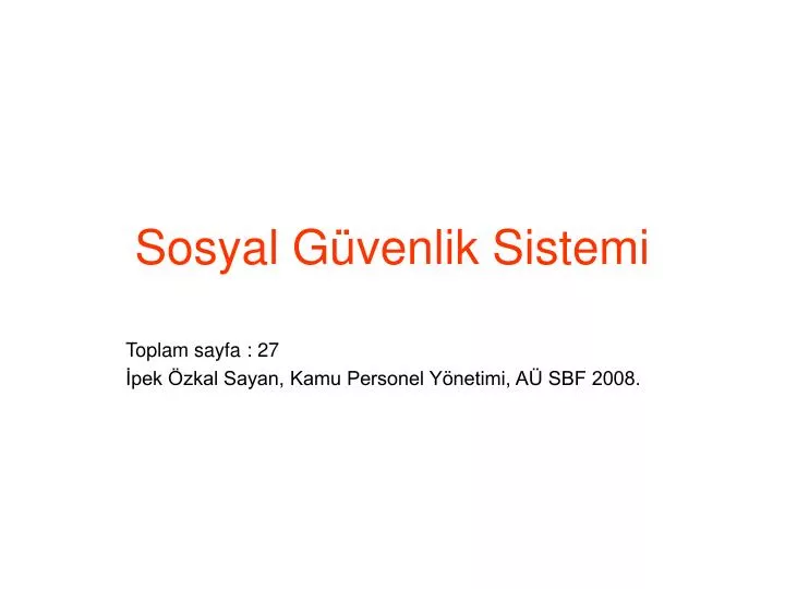 sosyal g venlik sistemi