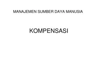 manajemen sumber daya manusia kompensasi