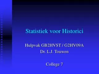 statistiek voor historici