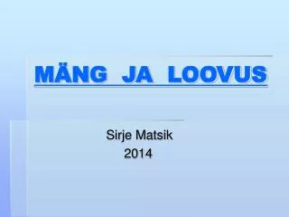 m ng ja loovus