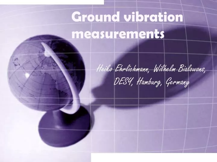 ground vibration measurements