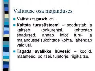 valitsuse osa majanduses