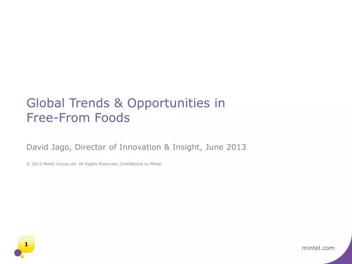 global trends opportunities in free from foods