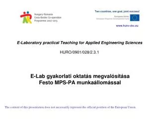 e laboratory practical teaching for applied engineering sciences huro 0901 028 2 3 1