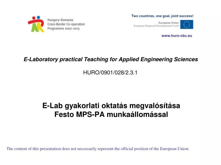 e laboratory practical teaching for applied engineering sciences huro 0901 028 2 3 1