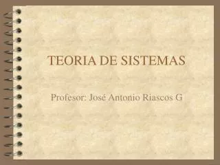 teoria de sistemas