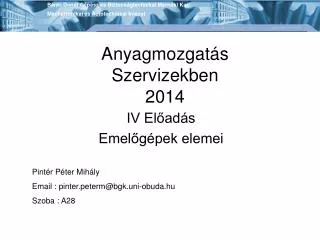 anyagmozgat s szervizekben 2014