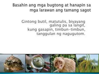basahin ang mga bugtong at hanapin sa mga larawan ang tamang sagot