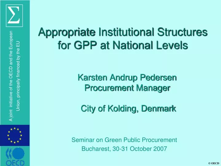 appropriate institutional structures for gpp at national levels