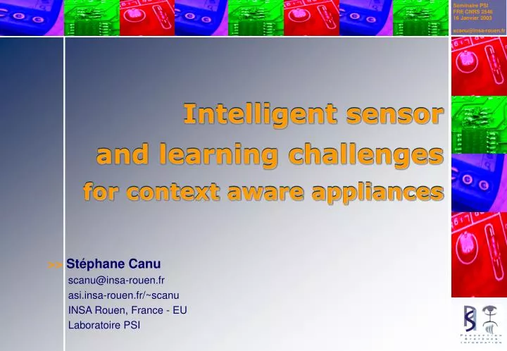 intelligent sensor and learning challenges for context aware appliances