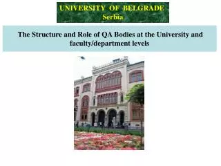 The Structure and Role of QA Bodies at the University and faculty/department levels