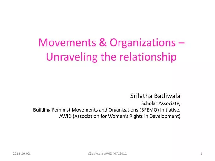 movements organizations unraveling the relationship
