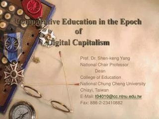 Comparative Education in the Epoch of Digital Capitalism