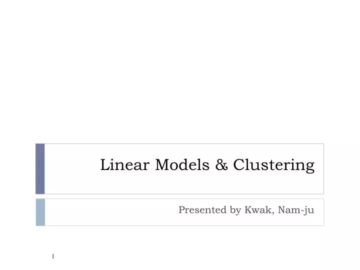 linear models clustering