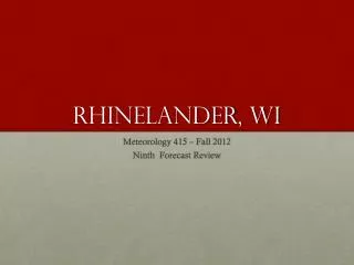 Rhinelander, wi