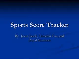 Sports Score Tracker
