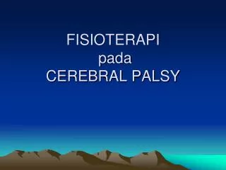 fisioterapi pada cerebral palsy