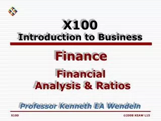 X100 Introduction to Business