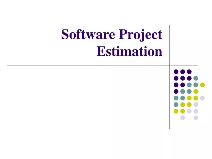 software project estimation