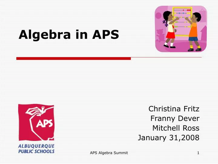 algebra in aps