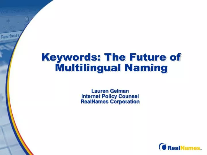 keywords the future of multilingual naming