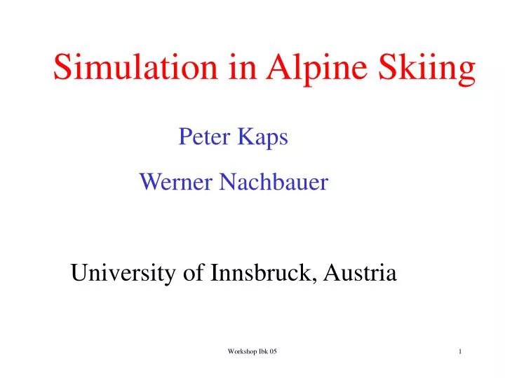 simulation in alpine skiing