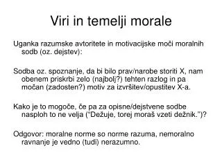 viri in temelji morale