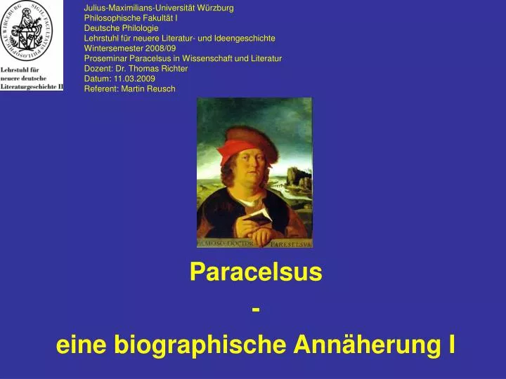paracelsus eine biographische ann herung i