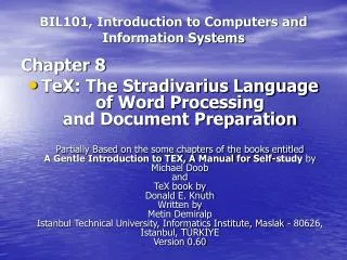 BIL101, Introduction to Computers and Information Systems