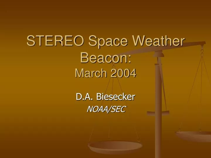 stereo space weather beacon march 2004