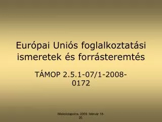 eur pai uni s foglalkoztat si ismeretek s forr steremt s