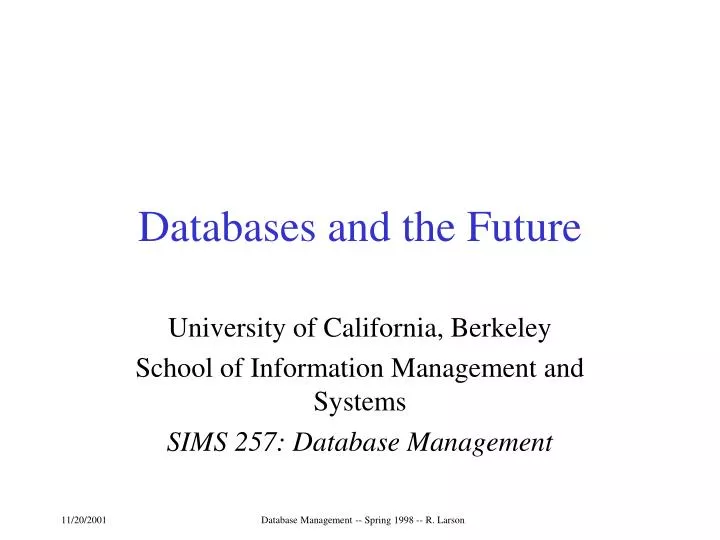databases and the future