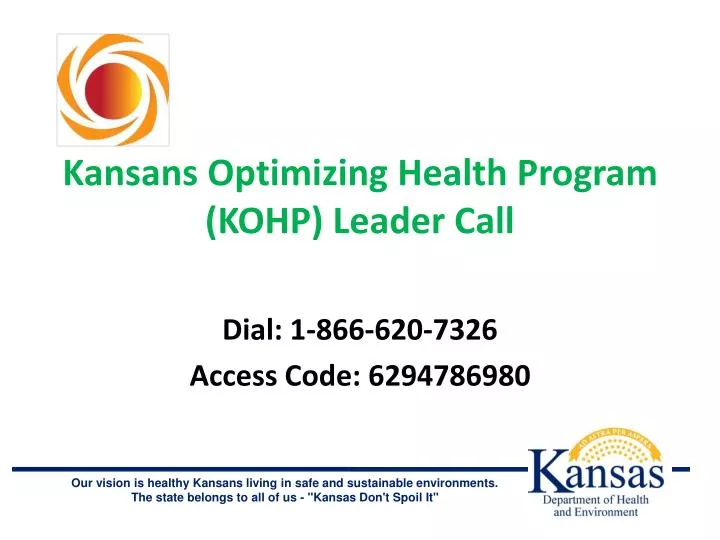 kansans optimizing health program kohp leader call