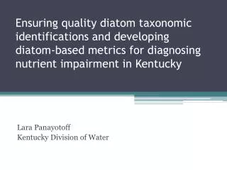 Lara Panayotoff Kentucky Division of Water