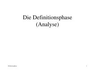 die definitionsphase analyse