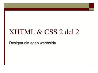 designa din egen webbsida