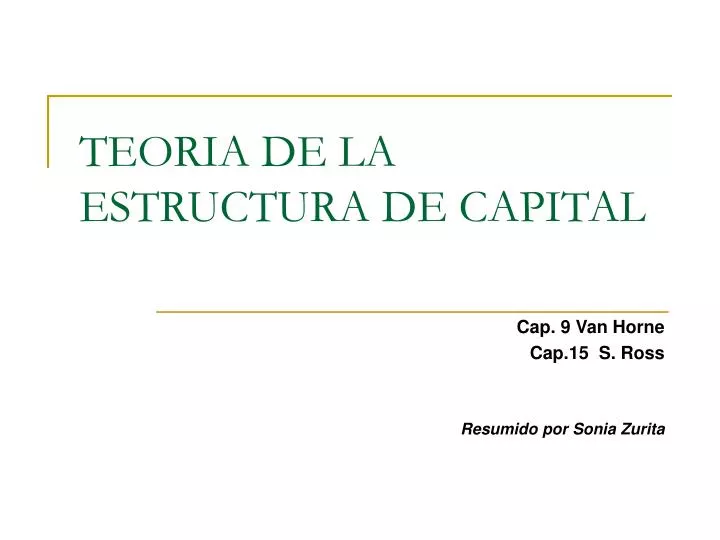 teoria de la estructura de capital