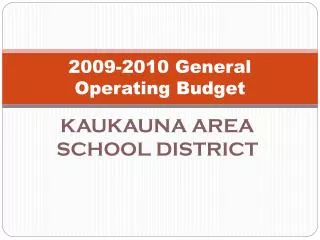2009-2010 General Operating Budget
