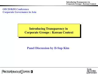 Introducing Transparency in Corporate Groups : Korean Context